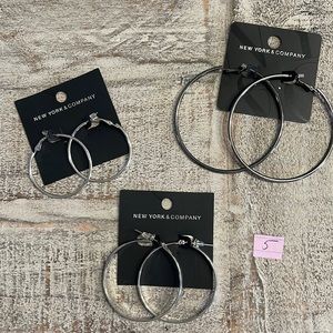 New York & Company Hoop Earrings Set (3 Pairs)